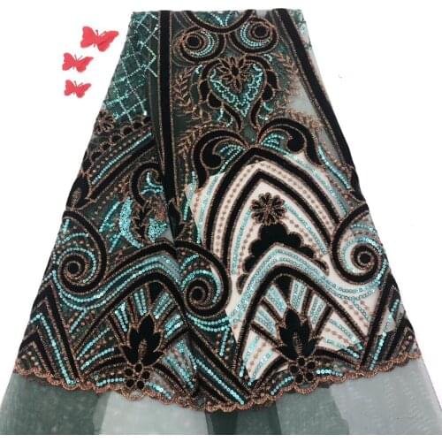 Embroidered Lace African Sequin Lace, New Womens Dress Fabric Lace, Wedding Ladies Pattern Sequin Lace J0440