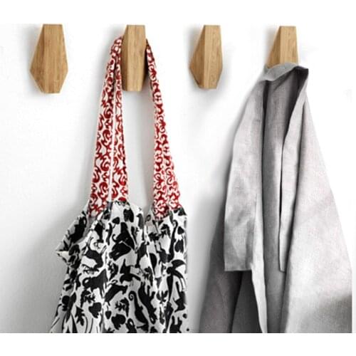 4pcs Minimalist Coat Hanger Single Hook Wooden Simple Japanese Style Wall Key Holder Bag Hat Scarf Decorative Wood Hooks