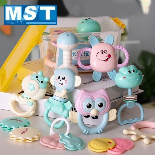Cute Cartoon Animal Shaking Bells For Babies Hand Shake Bell Ring Rattles With Sound For 0-12 Months Newborns Rattles Baby Toys