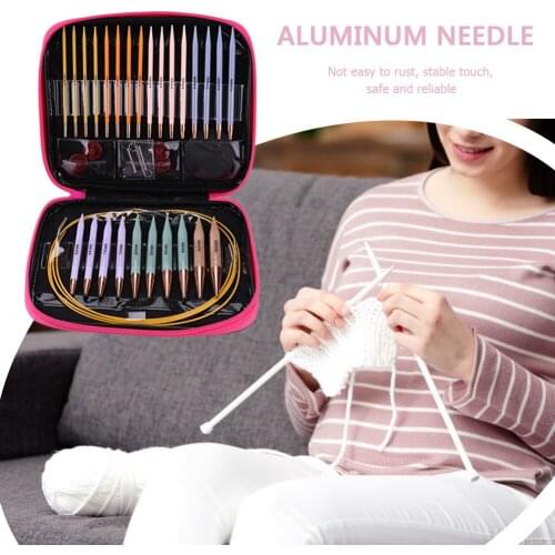 13 Pair Crochet Hook Knitting Needles Set with Case DIY Craft Sewing Kits Stitches Tools for Weaving Sewing Crafts