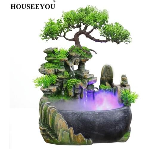 Mini Waterfall Desktop Fountain Zen Meditation Home Decoration Tabletop Ornaments
