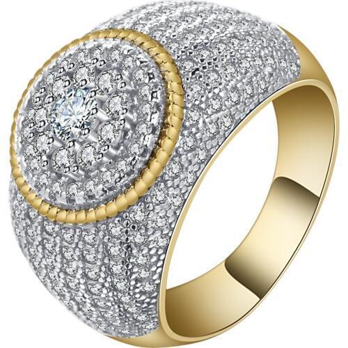 New gold color ring Cocktail party jewelry AAA Cubic Zirconia Engagement Ring Parties Hot Distribution Women Luxury Ring