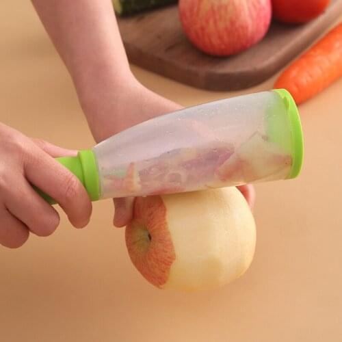 Vegetable Peeling Knife with Storage Tube Peeler Peeling Apple Potato Supplies Household Peeling Knife Kitchen Gadgets