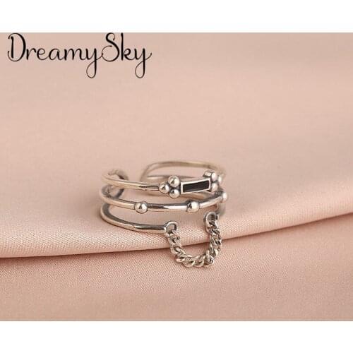 Charming Open Layer Lines Ring for Women Vintage Boho Party Rings Gothic Punk Jewelry Gifts for Girls 2021