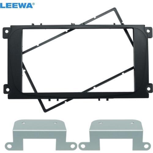 LEEWA Black Car Radio Fascia for FORD Focus II, Mondeo,S-Max,C-Max2007+ /Galaxy II 2006+ /Kuga 2008+Car Refitting Frames #CA1720