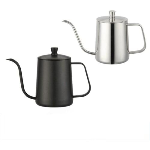 600ml Steel Handle Straight Hand Wash Pot 304 Stainless Steel Narrow Mouth Narrow Mouth Pot Coffee Pot