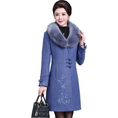 2018 Hot Sale Woman Big fur collar Wool Coat High Quality Winter Jacket Women Loose Woolen Long Cashmere Coats Cardigan Jackets