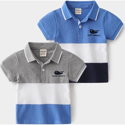 Baby Boys Short Sleeve Polo Shirts Tops Summer Fashion Striped School Childrens Clothes Polos Shirt for Boy Girl Kids Toddler