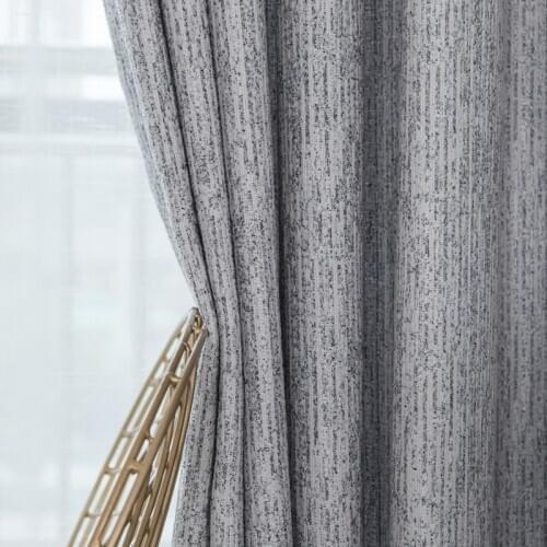 Nordic Style Modern Minimalist Gray Curtains for Living Room Bedroom High Shading American Chenille Solid Color Curtains Custom