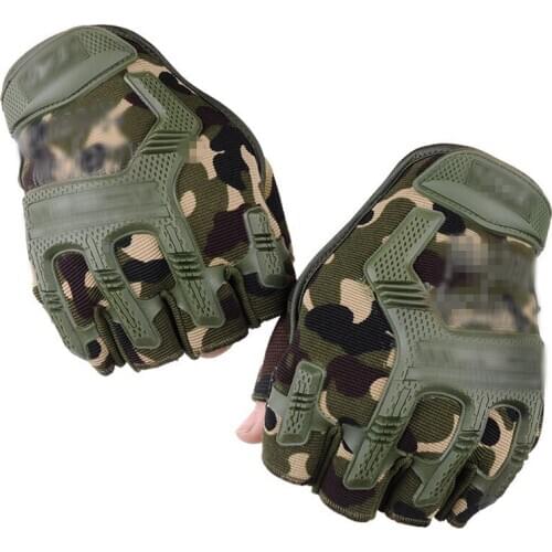Fingerless Tactical Gloves Camouflage Military Mittens For Fitness Male Antiskid Motocycle Men Women Moto Half Finger Gloves