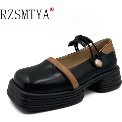 Fashion shoes women British small leather shoes women platform heels sexy autumn 2021 new retro platform Oxford shoes women