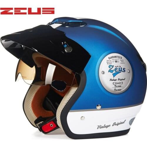ZEUS Motorcycle 3/4 vintage Helmet Retro Moto Casco scooter capacete open vintage face helmet DOT ZEUS 381C