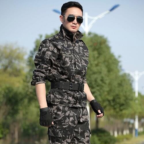 Military Uniform Combat Camouflage Army Jacket+Cargo Pans Men Tactical CS Uniforme Militar Working Clothes Female
