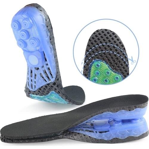 Built-in Spring Sweat-Absorbent Breathable Sports Insoles Shock Thickened Increased EVA Air Cushion Foot Shoe Pad Adult Brioche