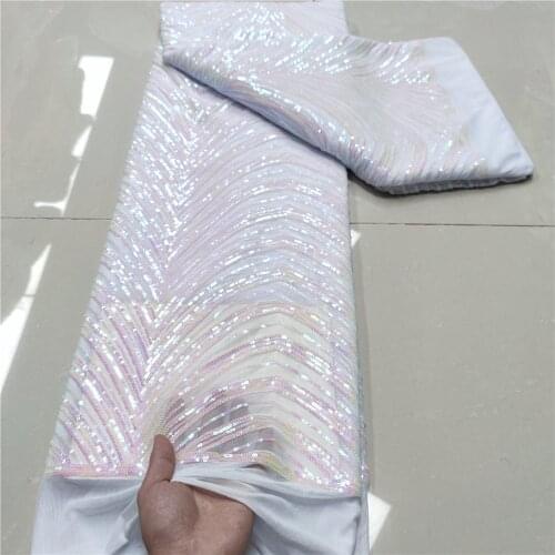 Green African Brocade Lace Fabric with Sequins 2021 High Quality Jacquard Lace Nigerian Tulle Mesh Lace Fabric French Laces S456