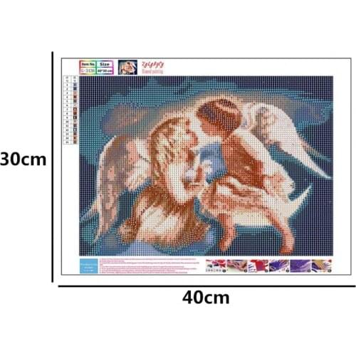 1 Set 30 x 40cm Diamond Painting DIY 5D Pattern Fabric Full Round Drill Embroidery Painting for Home Living Room Decoration