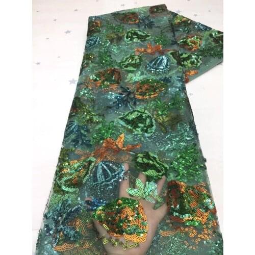 5 Yards Sequined Lace African Mesh Lace Fabric 2021 French Tulle Mesh Lace Nigeria Lace Fabric, Suitable For Wedding Party D4557