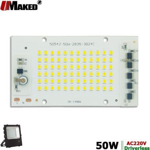50W AC220V SMD 2835 LED PCB 112x61mm LED Floodlight Module Aluminum plate White/Warm SMD2835 Smart IC Driver For Spotlight Lamps