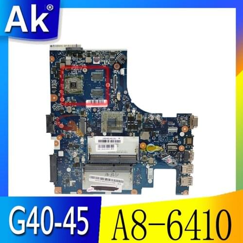 Akemy 5B20G38071 ACLU5 ACLU6 NM-A281 For Lenovo Ideapad G40-45 laptop motherboard Radeon R5 M230 A8-6410 CPU