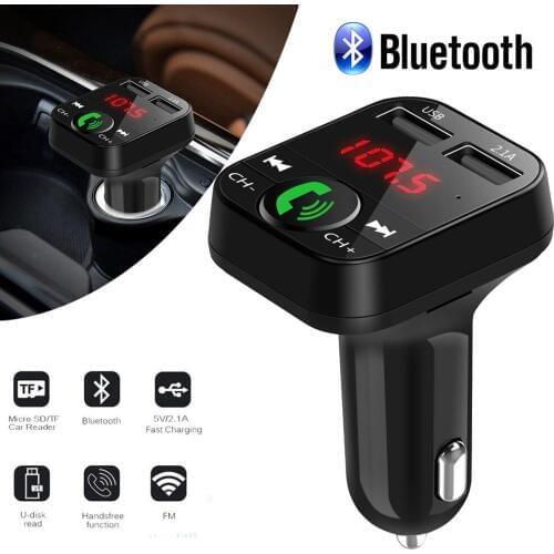 2019 Car Charger USB Car Cigarette Lighter Adapter Chargers Wireless In-Car Bluetooth FM Transmitter MP3 Radio Adapter Car Kit