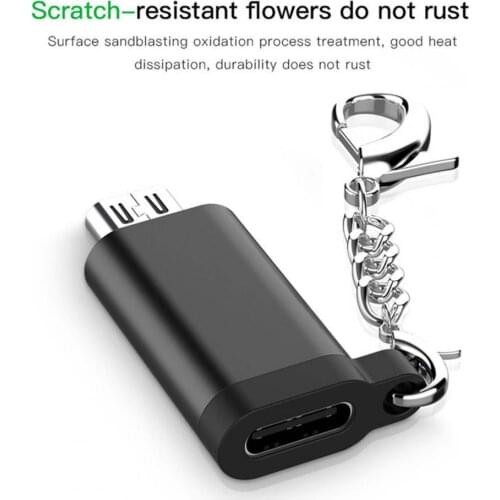 BL Universal High Quality Aluminum Alloy OTG Adapter Type-c To Micro Adapter For Android Phones With Keychain Anti-Lost