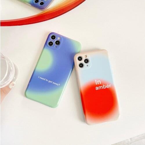 Gradient Color Blue & Orange Case for iPhone 11 12 Pro Max 8 7 6 6s Plus Xr XsMax X Xs SE 2020 12 Color Candy Soft Back Cover