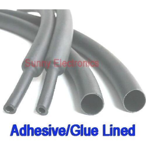 5M Dia 4mm (5/32") Black HEAT SHRINK ADHESIVE GLUE LINED Tubing Tube Wire Wrap 3:1 RATIO