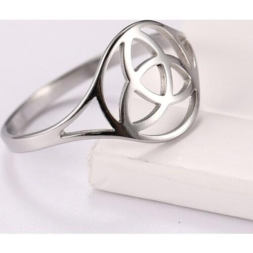 Dawapara Stainless Steel Rings Jewelry Vintage Hollow Ancient European Symbol Amulet Rings Wedding Bands
