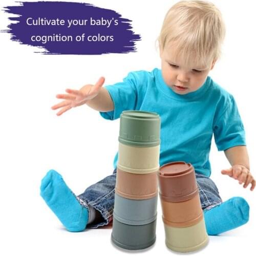 Toddler Bath Toys for Kids1-3 Year Old Bathroom Stacked Cups Baby Birthday Gifts Creative Baby Water/Beach Colorful Toys