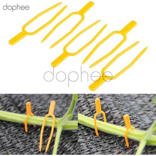 Dophee 100 Pcs Garden Plant Clips Plastic Stolons fixing fastening Fixture clamp strawberry fork Farming Clip Garden tools