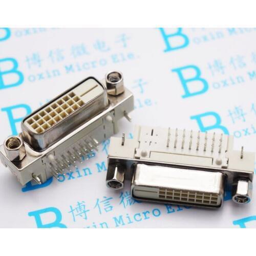 5Pcs/Lot Dvi 24+1 Socket Female Head 90 Degrees Dvi Bending Welding Plate Connector Serial