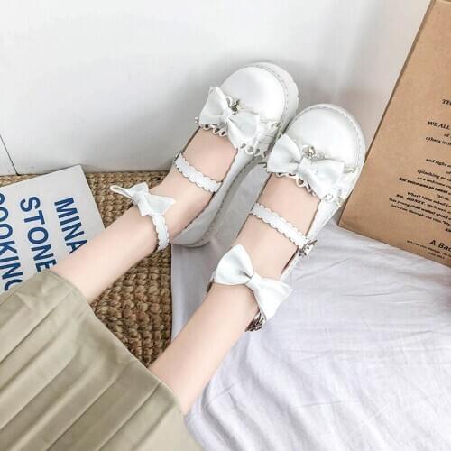 Sweet Japanese Student Lolita Shoes Woman College Girl Cute Shoes JK Commuter Uniform Shoes Low Heels Ankle Strap Cosplay Shoes