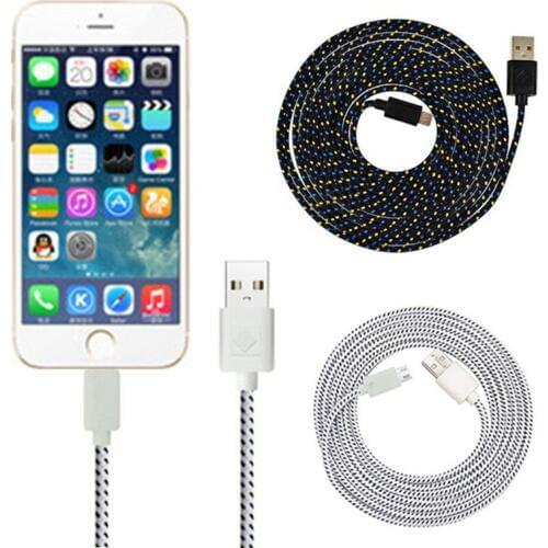 For iphone 5 5S 5C SE 6 6S 7 8 Plus Nylon Braid Micro USB Data Cable fast Charger Wire For apple iphone X XS Max XR Mobile phone