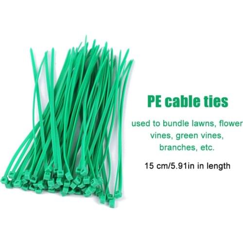 100pcs 15cm PE Cable Ties Used To Bundle Lawns Flower Vines Green Vines Branches Fence #W0