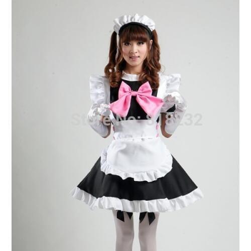 Lolita Sweet Apron Maid Dress Meidofuku Uniform Outfits Anime Cosplay Costume M-L