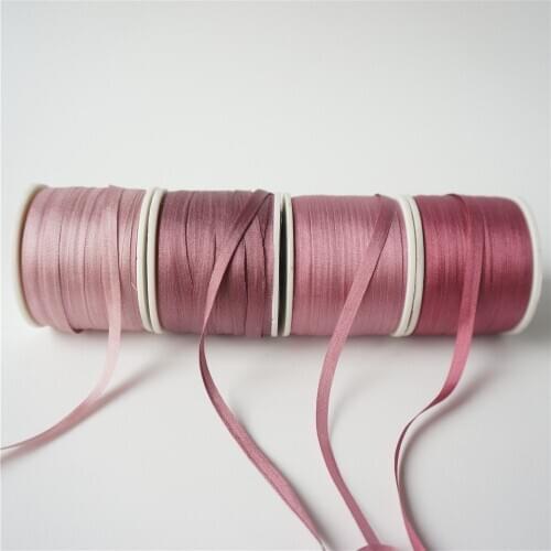 2 4 7mm 10meters each color 4 Colors One Set Ins Style 100% Pure Silk Embroidery Ribbon Thin Taffeta Silk Edge Ribbon Handcraft