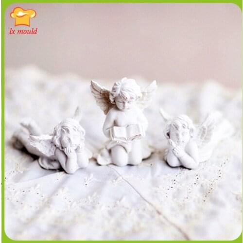 LXYY New European French village retro angel candle ornaments silicone molds people decorative resin mold