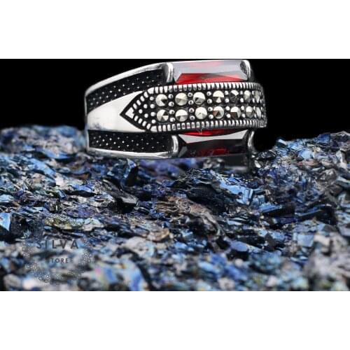 Silva 925 Sterling Silver Ring for Men Zircon Stone S925 silver fashion Jewelry Gift Mens Rings All sizes