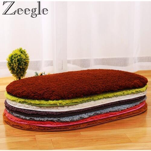 Zeegle Camo leece Floor Mats Oval Soft Absorbent Carpets For Living Room Bedroom Floor Mats Bedside Rug Home Textiles Carpet