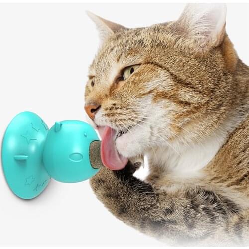 NEW Cat Licking Toy Cat Mint Lick Molar Suction Cup Cat Treats Energy Ball Cat Bathing Distraction Toy with 2Catnip Dropshipping