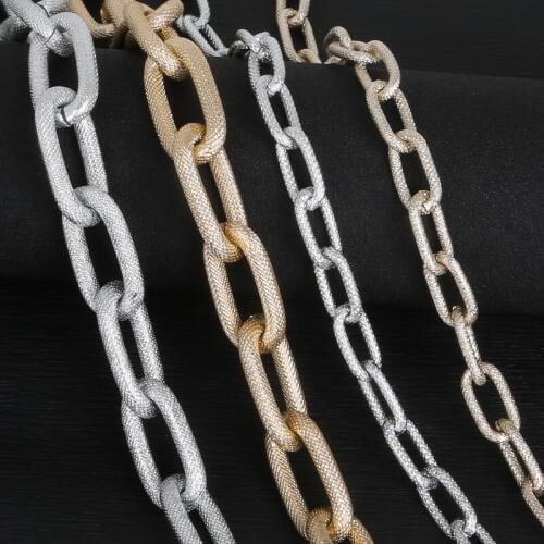 New Arrival Antique Silver Gold Plated Jewelry Metal Link Chain Aluminum Chain For DIY Making Bracelet Necklace Finding