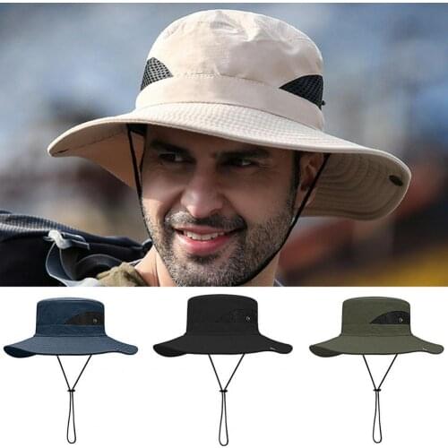 Bucket Hat Wide Brim Multi-function Comfortable UV Protection Breathable Cap for Fishing