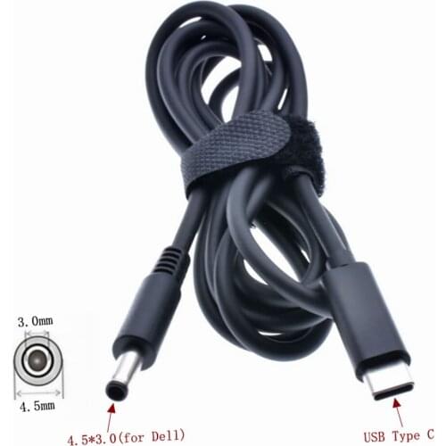Dc USB Type C PD Plug Converter to 4.5*3.0mm Male Jack Connector Laptop Charging Cable Cord for Dell Latitude 13 3379 XPS13 9333