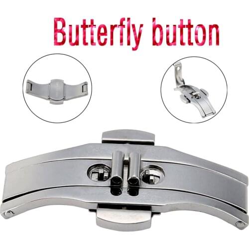 18mm 21mm Automatic Double Click Butterfly Buckle Watch Automatic Push Button Fold Deployment Clasp Strap Buckle For Watch