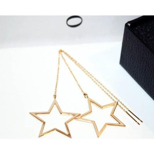 Stainless Steel Star Earrings for Women Gold Color Threader Earrings Long Ear Line Chain Fashion Korean Earings Jewelry 2021