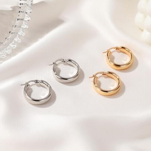 Punk Hoop Earrings Brincos Trendy Party Exaggerated Gold Silver Color Round Circle Earrings for Women Ear Brincos Jewelry