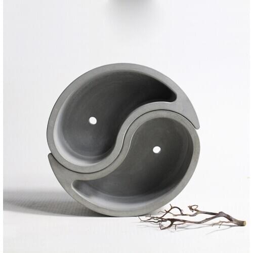 Silicone Mold Concrete Multi - Meat Plant Cement Flower Pots Tai Chi Shape 3d Vase Molds Home Decoration Silica Gel Moulds PRZY