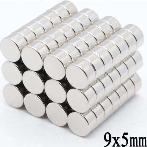 100 Pieces 9x5 mm Strong Rare Earth NdFeB Neodymium Magnet N35 Small Round Super Strong Powerful Magnetic Magnets Disc