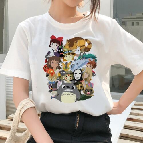 Spirit Away totoro t shirt clothes cartoon Anime Japanese women tshirt t-shirt female kawaii Studio Ghibli Miyazaki Hayao femme