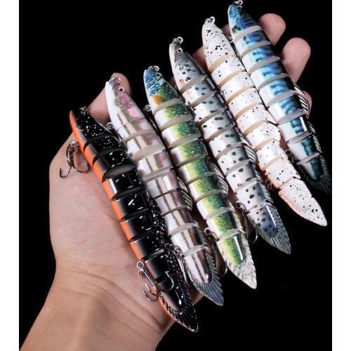 Hengjia 1pcs 13cm 21g Sinking Fishing Wobbler Jointed Crankbait Swimbait 9 Segment Artificial Hard Bait Fishing Tackle Lure